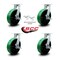 Service Caster 10'' Heavy Duty Green Poly on Cast Iron Caster Set 4 Brakes 2 Swivel Locks, 4PK CRAN-KP92S1030-PUR-GB-SLB-BSL-2-SLB2 - alternate 4